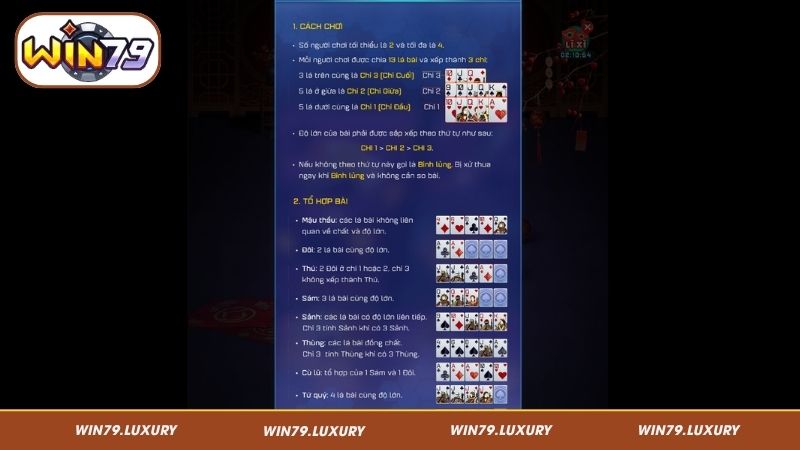 Hướng dẫn chơi Mậu Binh Win79 chi tiết từ A-Z